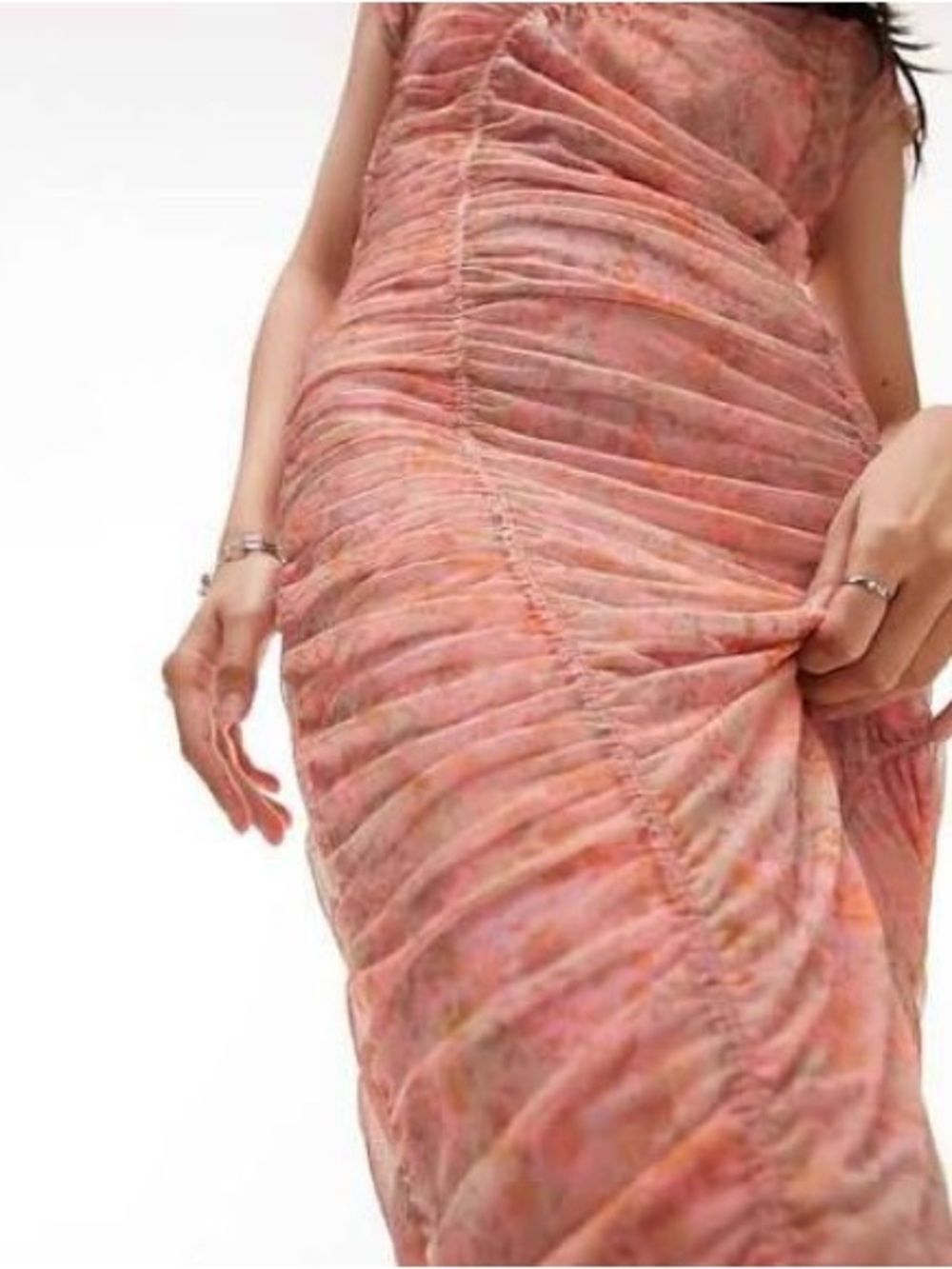 NWT Topshop Floral Ruched Midi Dress - Picture 5 of 9